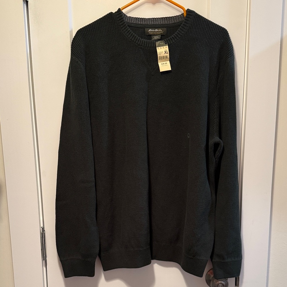 Eddie Bauer Men's Pine Green Crewneck Sweater size XL NWT - Picture 1 of 7